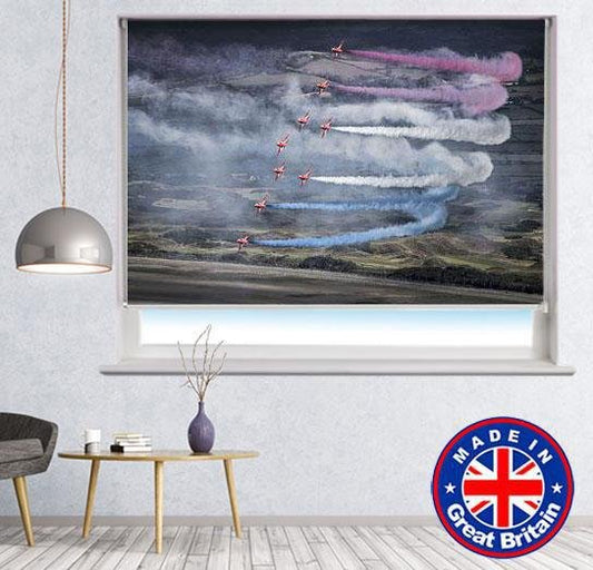 Red Arrows Jets Air Show Printed Picture Photo Roller Blind - RB665 - Art Fever - Art Fever