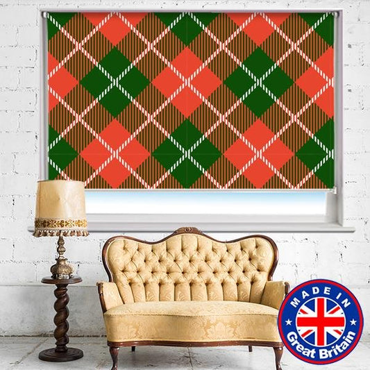 Red Green Square Tartan Plaid Pattern Printed Picture Photo Roller Blind - RB608 - Art Fever - Art Fever