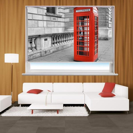 Red London phone box Printed Picture Photo Roller Blind - RB264 - Art Fever - Art Fever