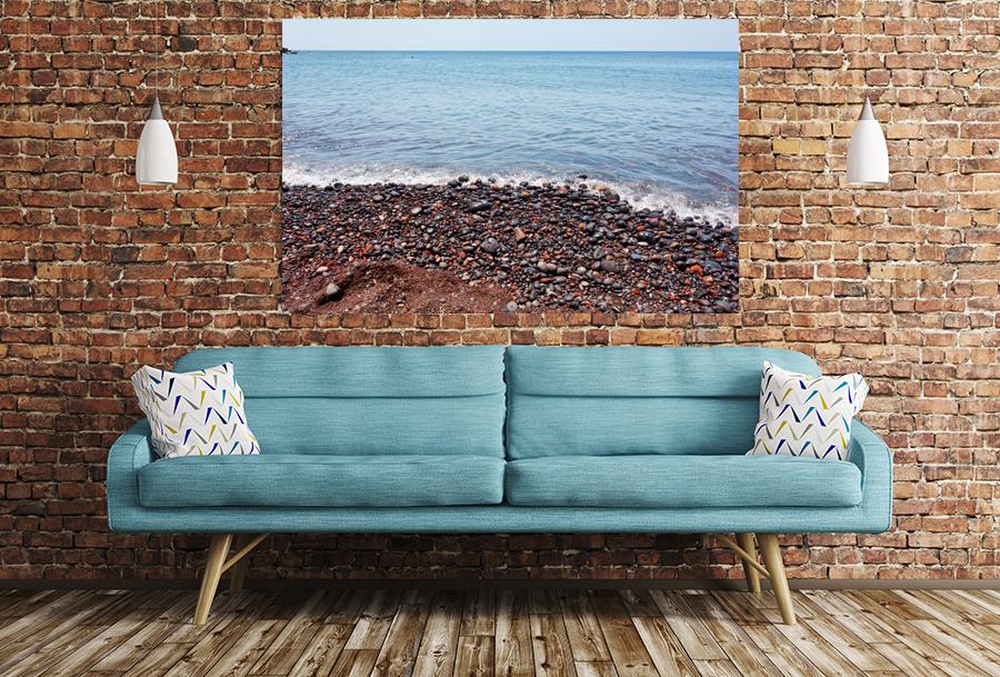 Red Pebbles Of The Typical Red Beach Of Santorini, Greece Image Printed Onto A Single Panel Canvas - SPC17 - Art Fever - Art Fever