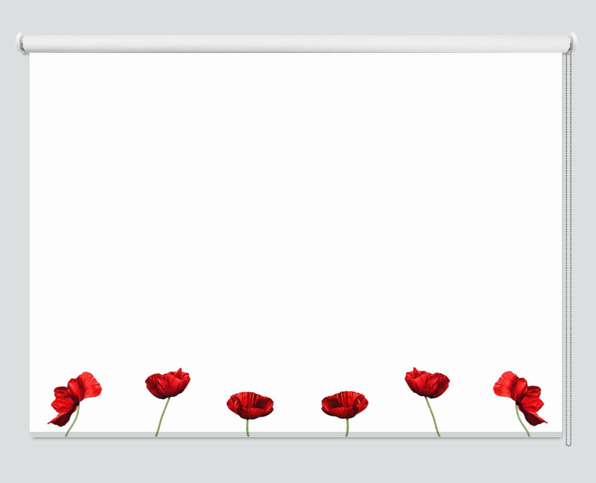 Red Poppy Flowers Printed Picture Photo Roller Blind - RB1322 - Art Fever - Art Fever