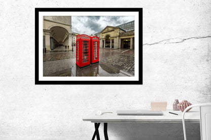Red Telephone Box At Covent Garden Market London Framed Mounted Print Picture - FP73 - Art Fever - Art Fever