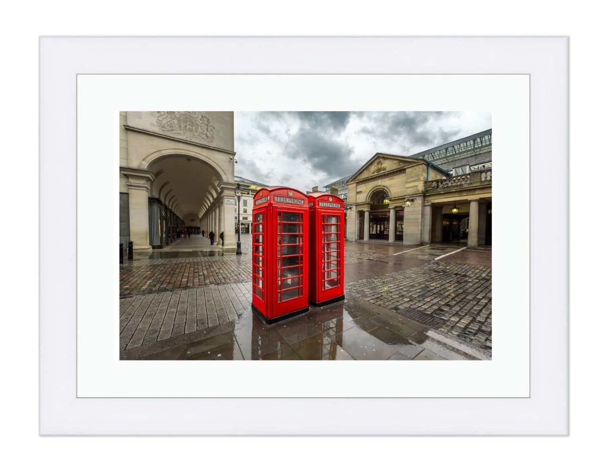 Red Telephone Box At Covent Garden Market London Framed Mounted Print Picture - FP73 - Art Fever - Art Fever