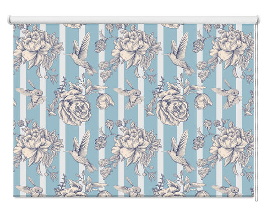 Retro Floral Wallpaper Pattern Design Printed Photo Roller Blind - RB1209 - Art Fever - Art Fever