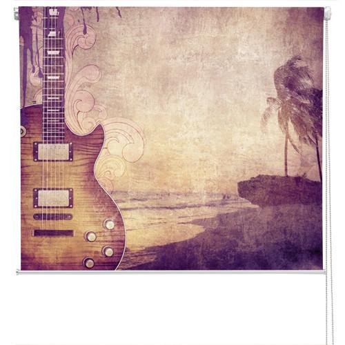 Retro music grunge style Guitar Printed Picture Photo Roller Blind - RB170 - Art Fever - Art Fever