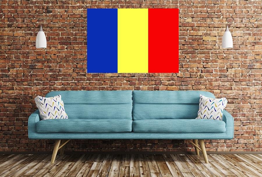 Romanian Flag Image Printed Onto A Single Panel Canvas - SPC58 - Art Fever - Art Fever