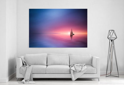Sailing Across The Lake Toward The Sunset Canvas Print Wall Art - 1X1508345 - Art Fever - Art Fever