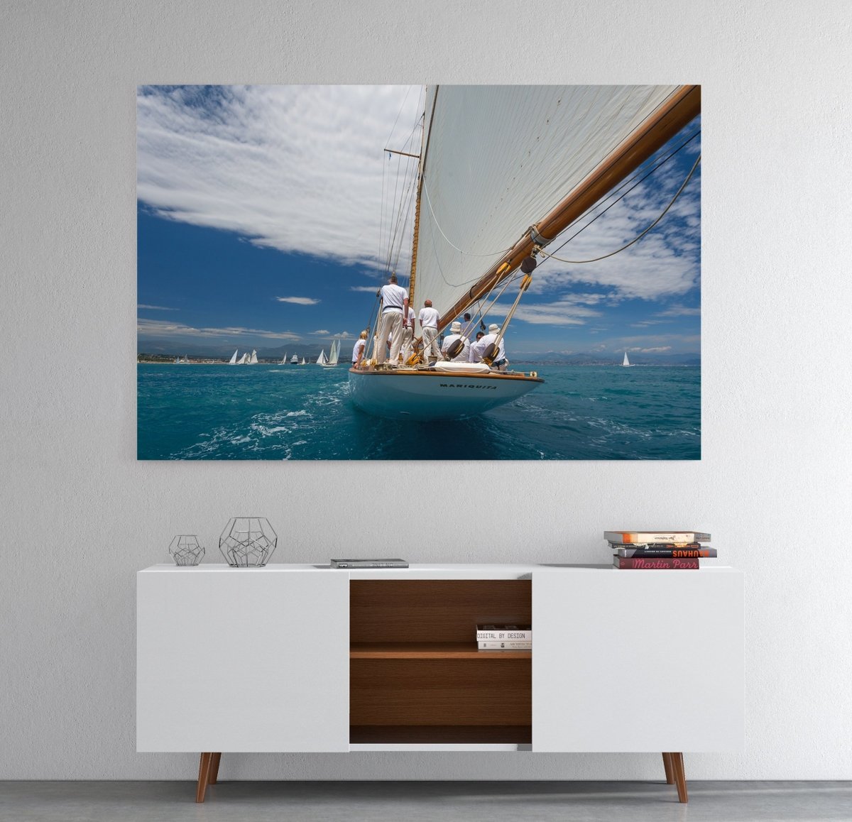 Sailing Boat on the Riviera Canvas Print Wall Art - 1X1302541 - Art Fever - Art Fever