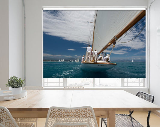 Sailing Boat on the Riviera Printed Picture Photo Roller Blind- 1X1302541 - Art Fever - Art Fever