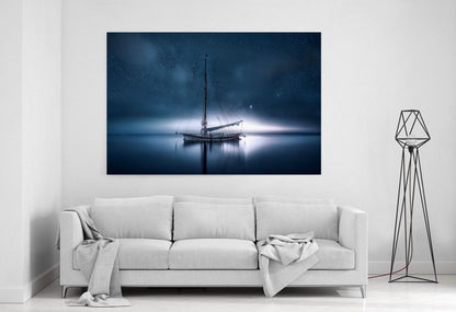 Sailing Boat under the Stars at Night Canvas Print Wall Art - 1X1819127 - Art Fever - Art Fever