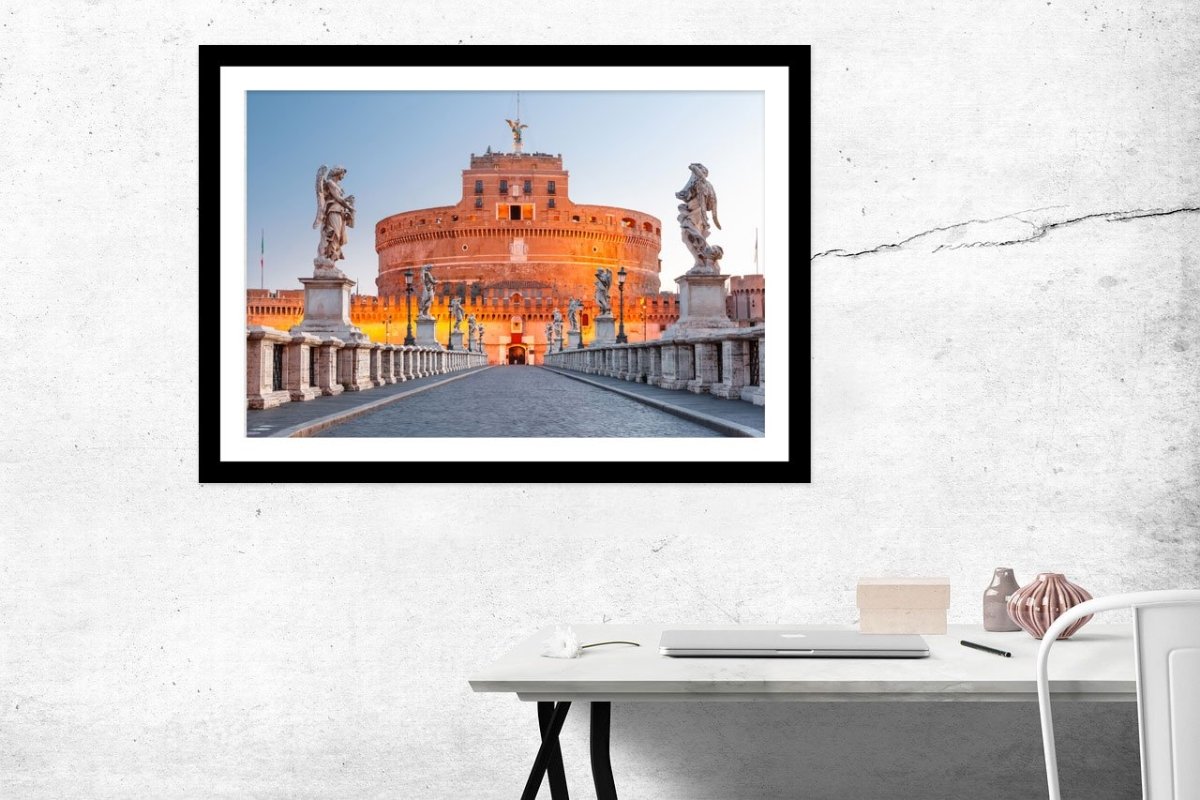 Saint Angel Castle And Bridge, Rome, Italy Framed Mounted Print Picture - FP60 - Art Fever - Art Fever