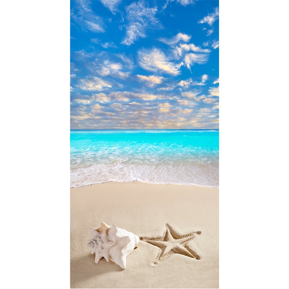Sea Shells on the Beach Printed Beach Towel - Art Fever - Art Fever