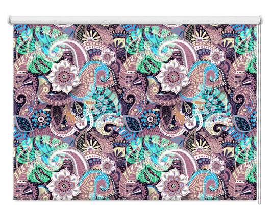 Seamless Paisley Pattern Indian Ornamental Wallpaper Design Printed Photo Roller Blind - RB1211 - Art Fever - Art Fever