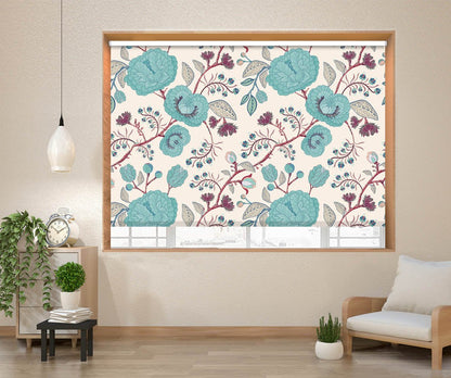 Seamless Pattern With Stylized Flowers And Plants Printed Photo Roller Blind - RB1222 - Art Fever - Art Fever