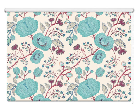 Seamless Pattern With Stylized Flowers And Plants Printed Photo Roller Blind - RB1222 - Art Fever - Art Fever