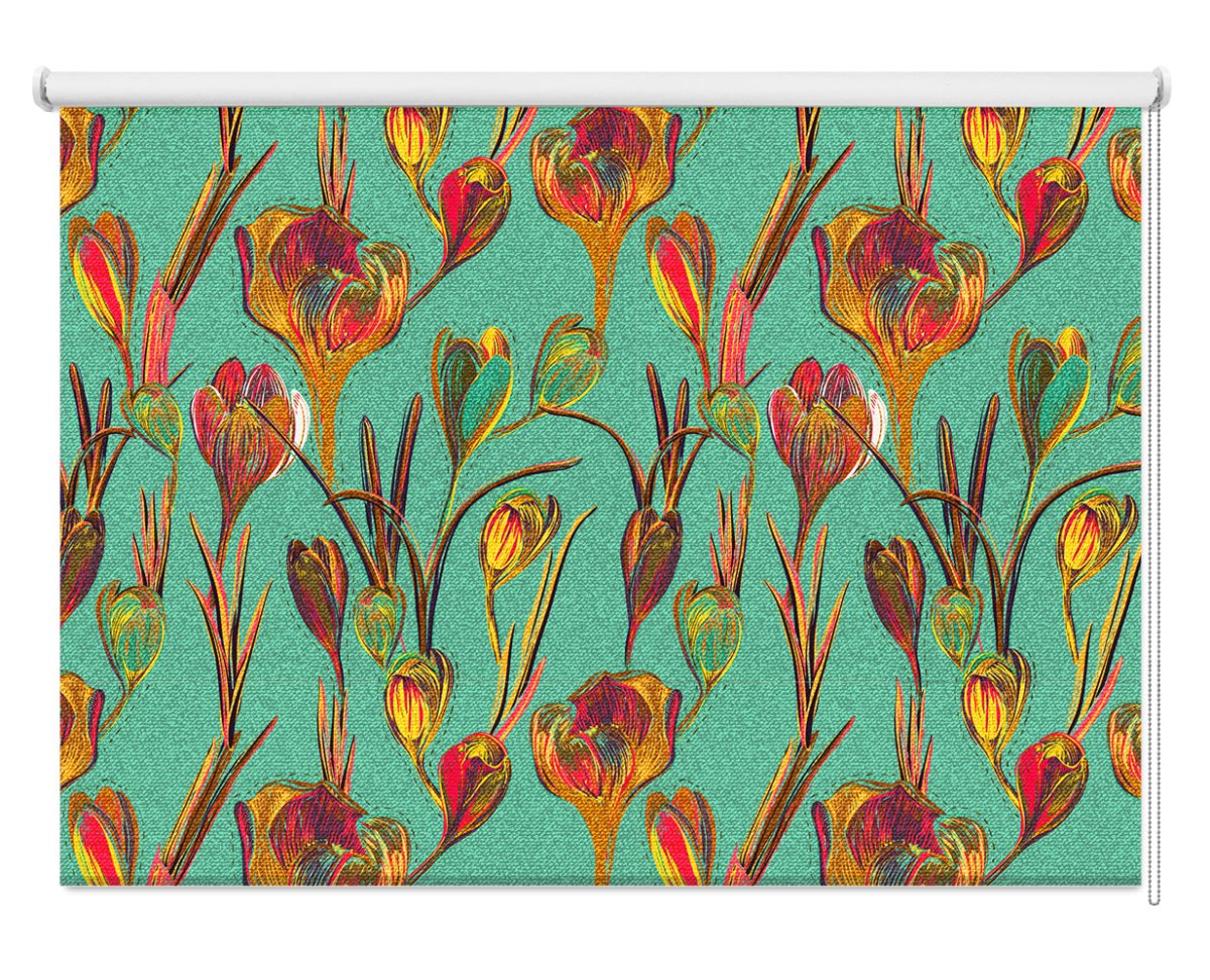 Seamless Patterns With Flowers Printed Photo Roller Blind - RB1226 - Art Fever - Art Fever