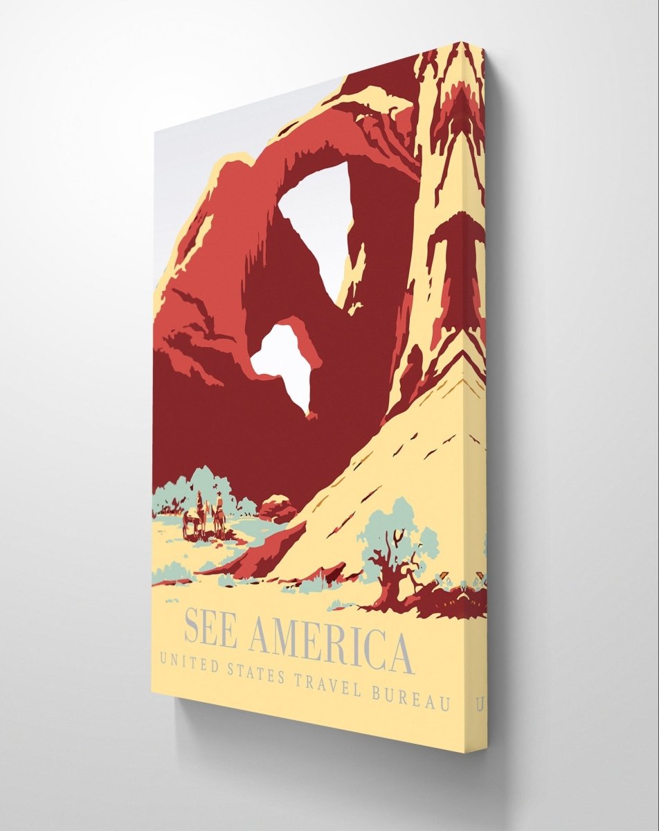 See America Retro 🇺🇸 Poster Vintage Travel Poster Canvas Print Picture Wall Art - 1X2565623 - Art Fever - Art Fever