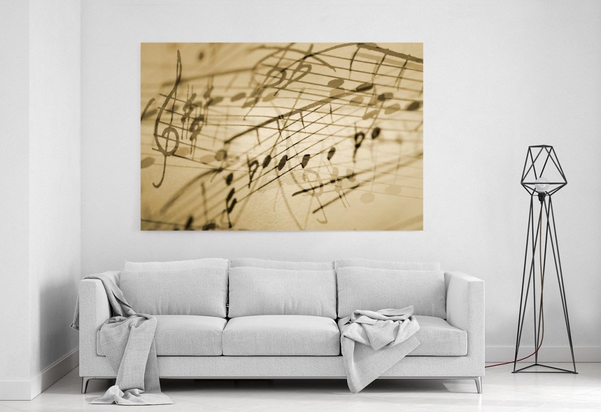 Sepia Music Notes Printed Canvas Print Picture - SPC210 - Art Fever - Art Fever