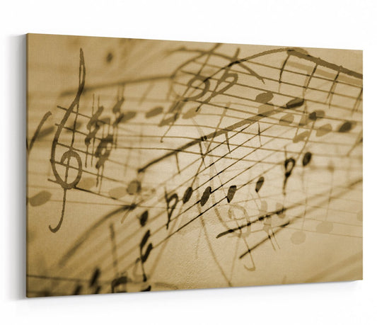 Sepia Music Notes Printed Canvas Print Picture - SPC210 - Art Fever - Art Fever