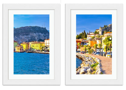 Set of 2 x Framed Mounted Prints of Lago Di Garba Town Of Torbole Italy - FP96 - Art Fever - Art Fever