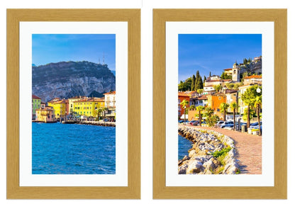 Set of 2 x Framed Mounted Prints of Lago Di Garba Town Of Torbole Italy - FP96 - Art Fever - Art Fever