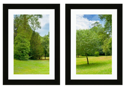 Set of 2 x Framed Mounted Prints of Panoramic Park Scene - FP85 - Art Fever - Art Fever