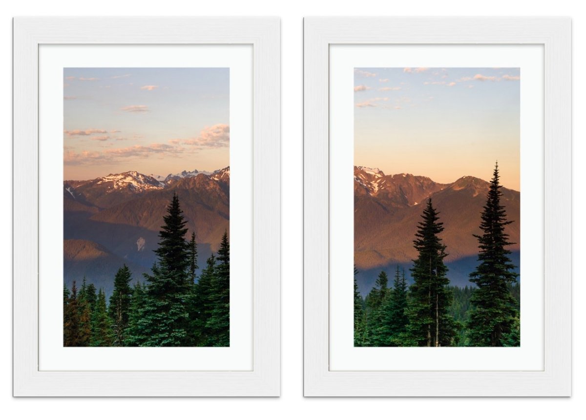 Set of 2 x Framed Mounted Prints of The Olympic Mountains And Hurricane Ridge - FP89 - Art Fever - Art Fever