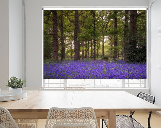 Shallow Depth Of Field Landscape Of Bluebell Woods In Spring Printed Picture Photo Roller Blind - RB1142 - Art Fever - Art Fever