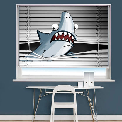 Shark Peeking Animal Image Printed Roller Blind - RB870 - Art Fever - Art Fever