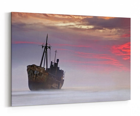 Shipwreck in the Ocean Canvas print Wall Art - 1X32896 - Art Fever - Art Fever