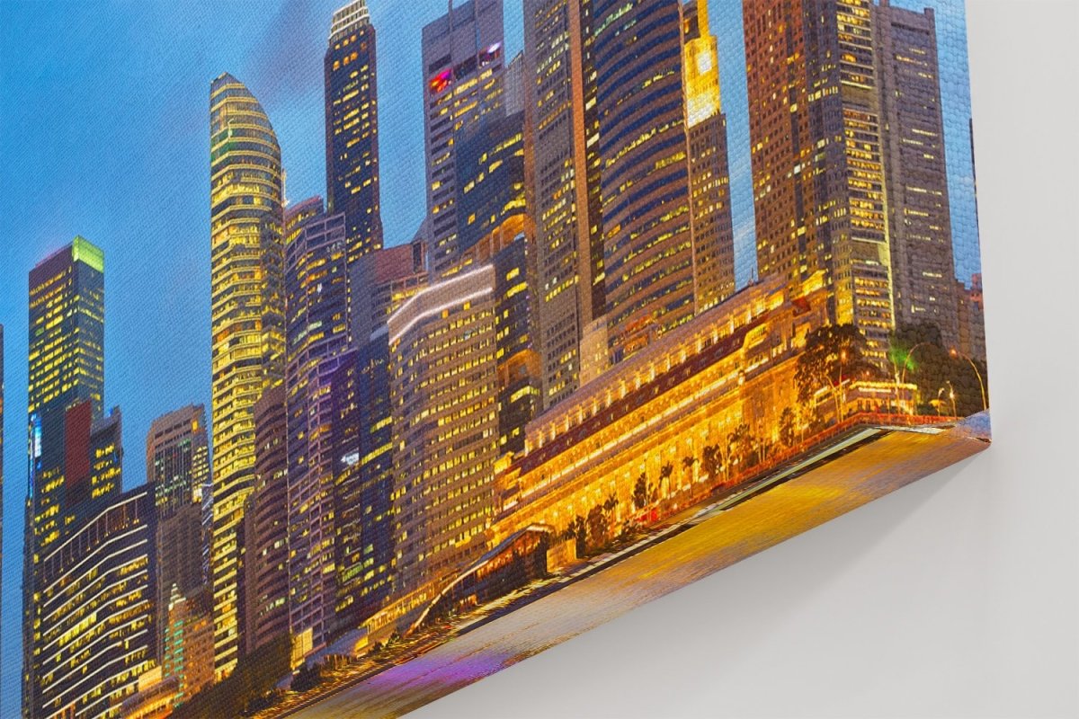 Singapore Downtown Core At Twilight Printed Canvas Print Picture - SPC211 - Art Fever - Art Fever
