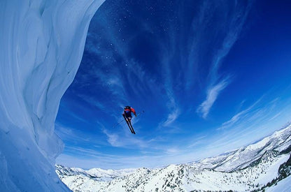 Ski jump Big Air on the Snowy Mountains printed photo roller blind - Art Fever - Art Fever