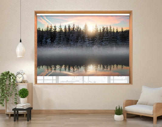 Small lake in the forest Printed Photo Roller Blind - 1X1273712 - Art Fever - Art Fever