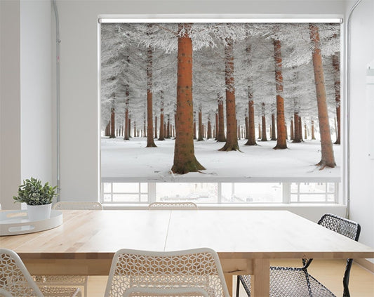 Snow Forest Printed Picture Photo Roller Blind- 1X529919 - Art Fever - Art Fever