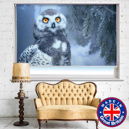 Snow Owl In Forest Printed Picture Photo Roller Blind - RB625 - Art Fever - Art Fever