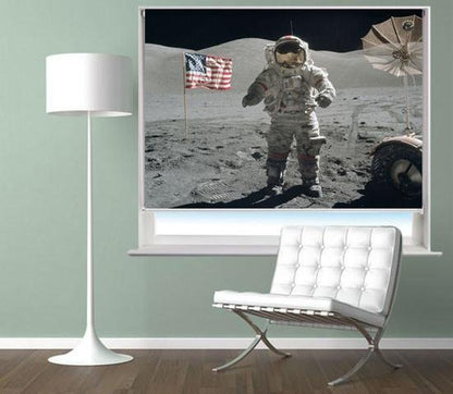 Space Astronaut on the Moon Printed Picture Photo Roller Blind - RB549 - Art Fever - Art Fever