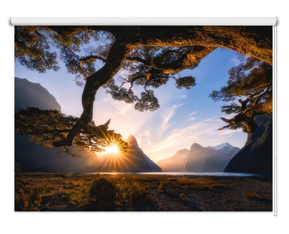 Sunny Day in Milford Sound Printed Photo Roller Blind - 1X1752272 - Art Fever - Art Fever