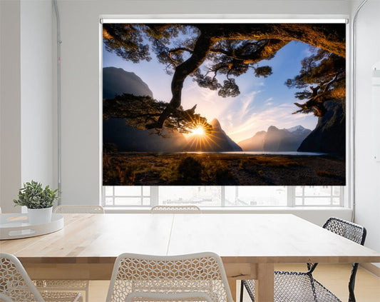 Sunny Day in Milford Sound Printed Photo Roller Blind - 1X1752272 - Art Fever - Art Fever