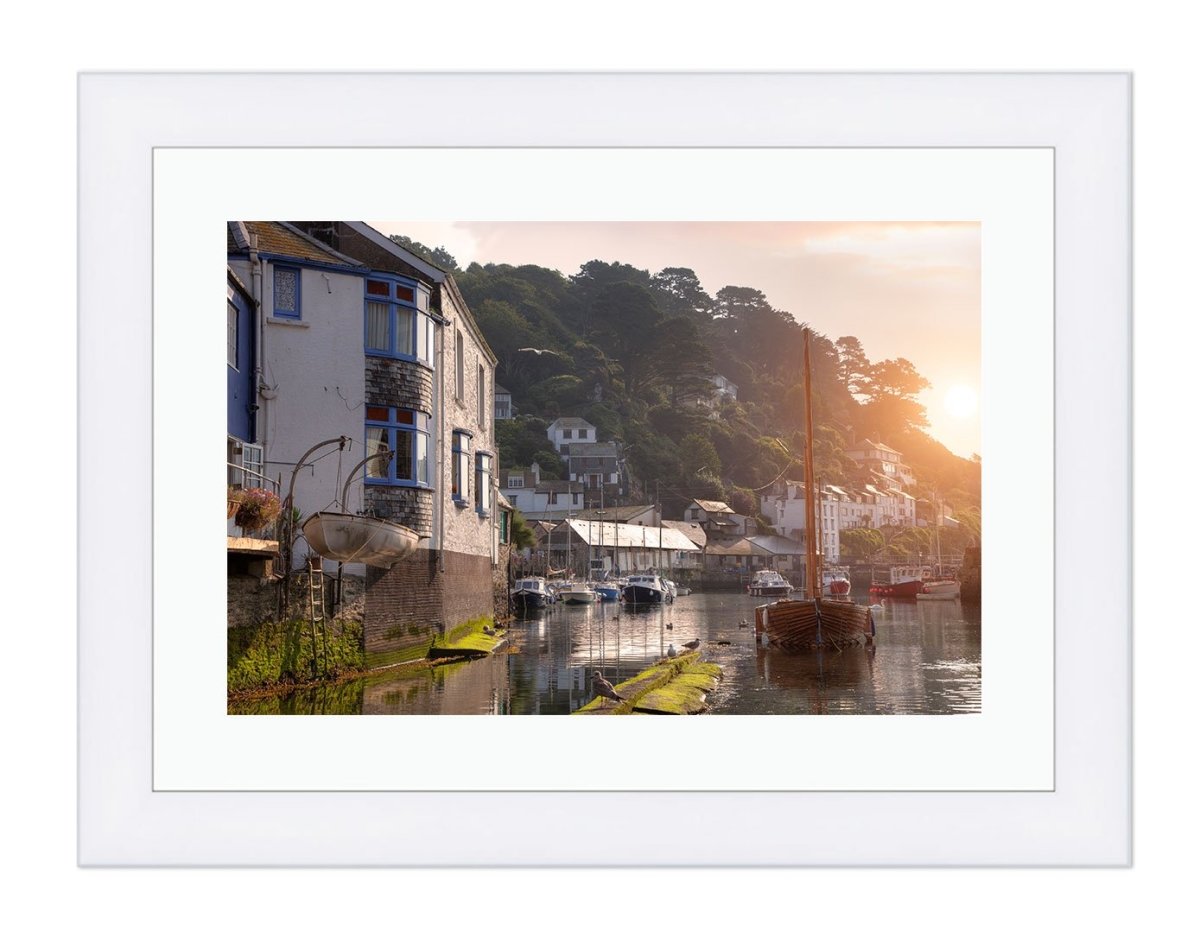 Sunrise At The Cornish Fishing Village Of Polperro Framed Mounted Print Picture - FP4 - Art Fever - Art Fever