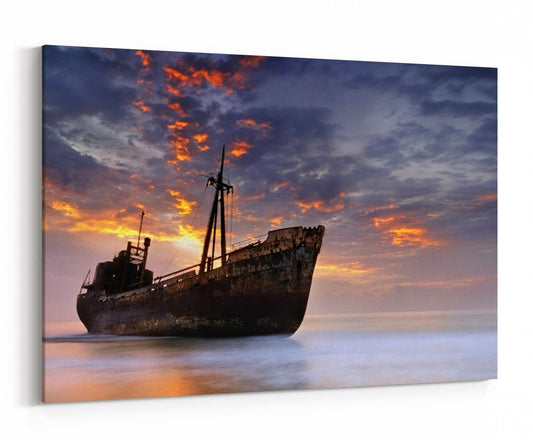 Sunrise over the Shipwreck Canvas print Wall Art - 1X36649 - Art Fever - Art Fever