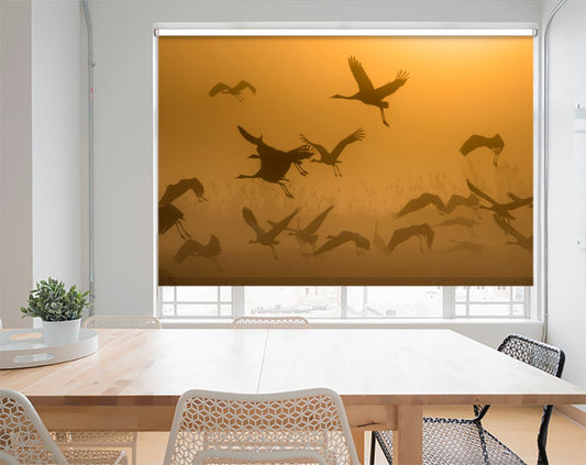 Sunrise With Cranes Printed Photo Roller Blind - 1X1272904 - Art Fever - Art Fever