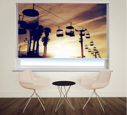 Sunset Cable Car Tropical Printed Picture Photo Roller Blind - RB327 - Art Fever - Art Fever