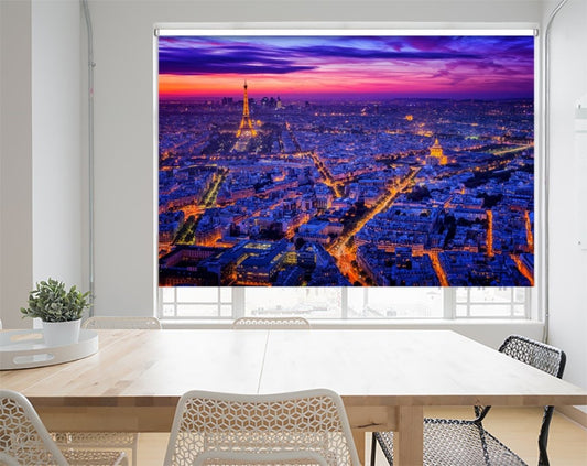 Sunset over Paris Printed Picture Photo Roller Blind - 1X369983 - Art Fever - Art Fever