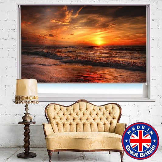Sunset over the North Sea Printed Picture Photo Roller Blind - RB572 - Art Fever - Art Fever