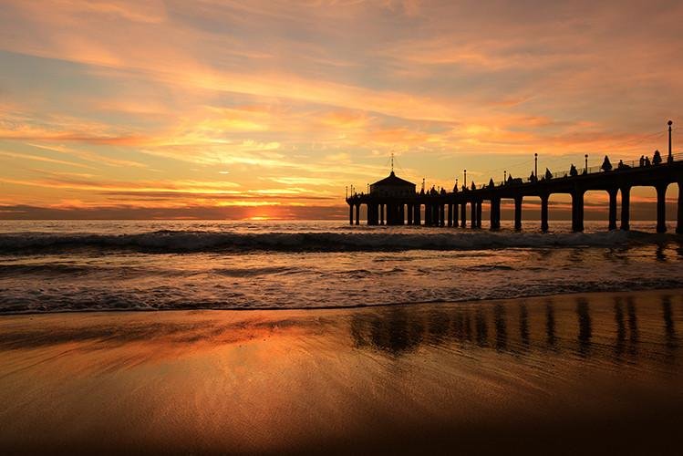 Sunset Pier Beach View Printed Picture Photo Roller Blind - RB574 - Art Fever - Art Fever
