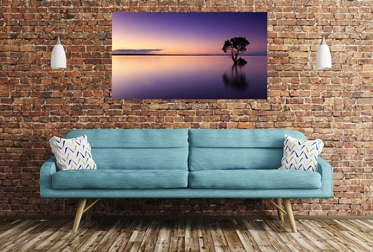 Sunset Tree Water Scene Image Printed Onto A Single Panel Canvas - SPC82 - Art Fever - Art Fever