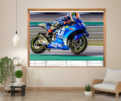 Suzuki MotoGP Bike Printed Picture Photo Roller Blind - 1X2366217 - Art Fever - Art Fever