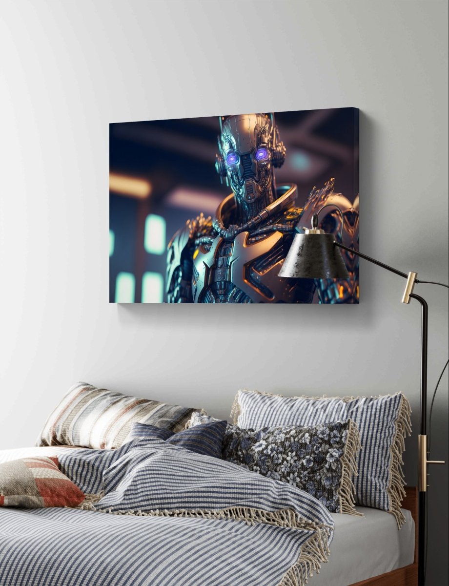 Terminator Style Image Terminator Style Futuristic Robot Pop Art Ai Illustration Canvas Print ...