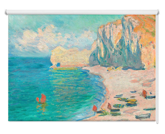 The Beach and the Falaise d'Amont (1885) by Claude Monet Printed Photo Roller Blind - RB1267 - Art Fever - Art Fever