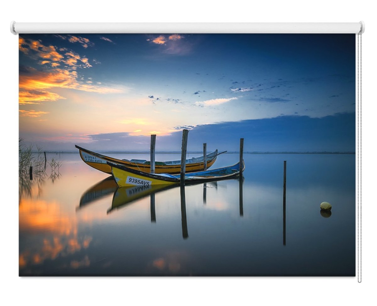 The Boats Printed Picture Photo Roller Blind- 1X1210086 - Art Fever - Art Fever